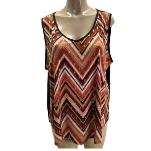 Exclusive One Size 3X Sleeveless Top With Gold Details. New Without Tags